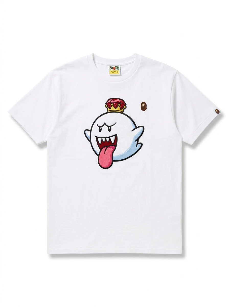 BAPE King Boo Tongue Out Puff Chest Tee 1 BAPE King Boo Tongue Out Puff Chest Tee