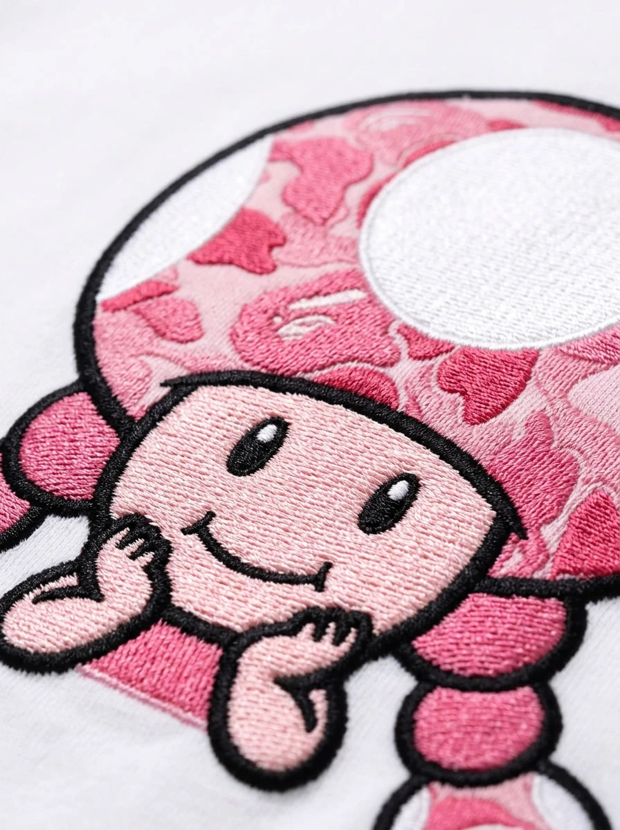 BAPE Toadette Pink Puff Cap Chest Tee 3 BAPE Toadette Pink Puff Cap Chest Tee - Image 3
