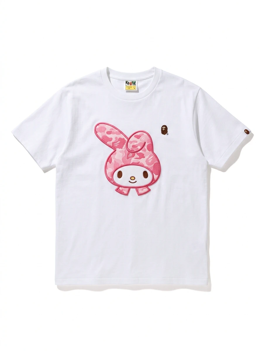 BAPE My Melody Pink Camo Hood Puff Tee 1 BAPE My Melody Pink Camo Hood Puff Tee