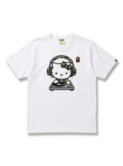 BAPE DJ Kitty Turntable Puff Chest Tee