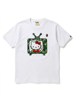BAPE Hello Kitty Camo TV Puff Embroidered Tee