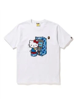 BAPE Hello Kitty Blue Camo Arcade Tee