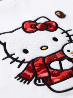 BAPE Hello Kitty Red Scarf Snowman Puff Tee 5 BAPE Hello Kitty Red Scarf Snowman Puff Tee -Bape Tee Store AUTO STANDARD TEE NONE LLM 20260606 123 detail 2