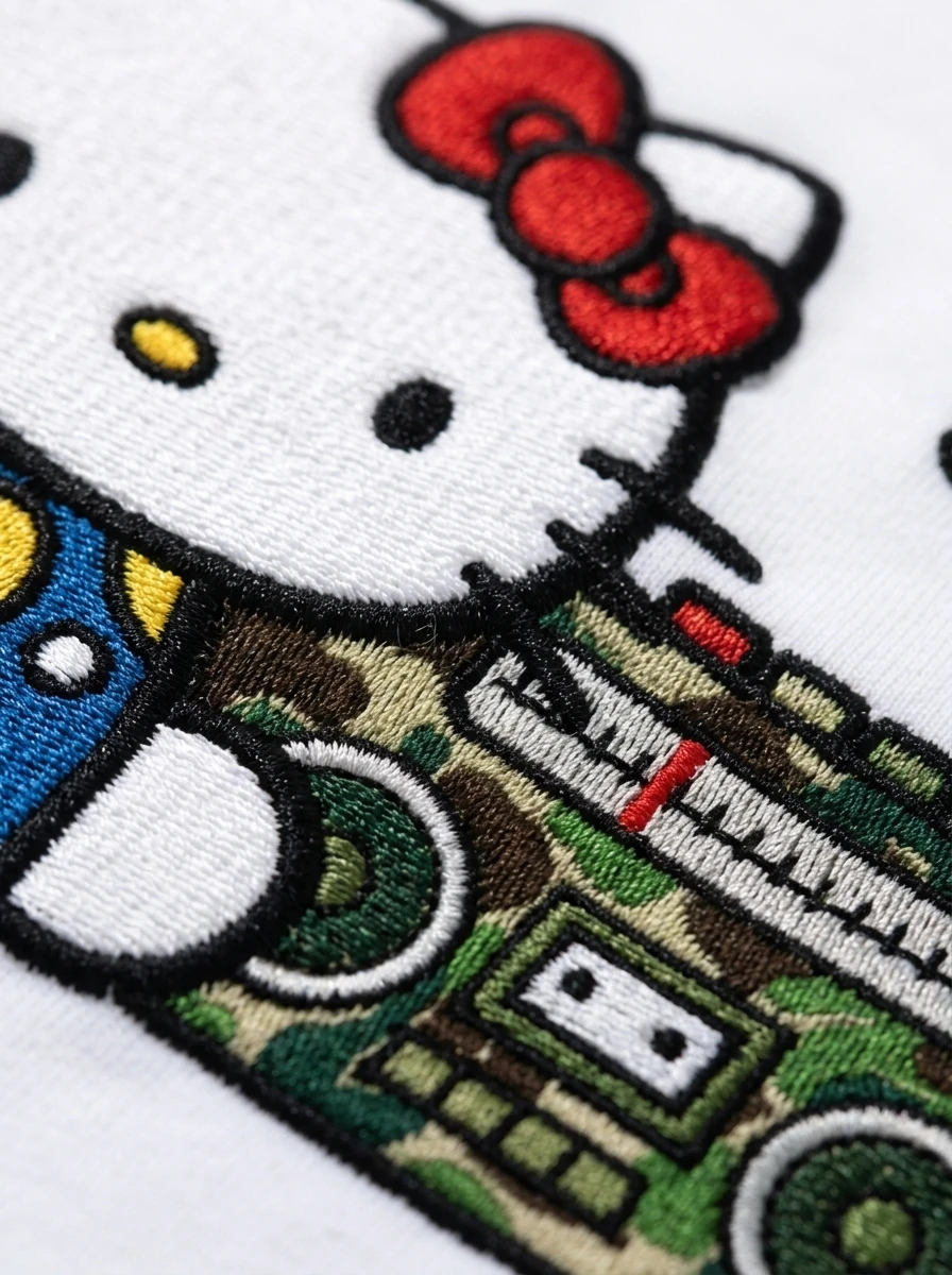 BAPE Hello Kitty Camo Radio Puff Tee 3 BAPE Hello Kitty Camo Radio Puff Tee - Image 3