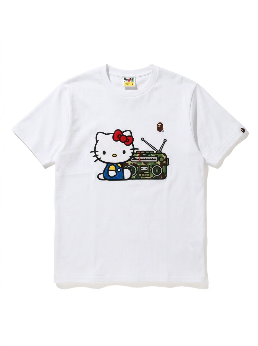 BAPE Hello Kitty Camo Radio Puff Tee 1 BAPE Hello Kitty Camo Radio Puff Tee