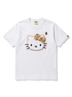BAPE Hello Kitty Champagne Gold Bow Tee