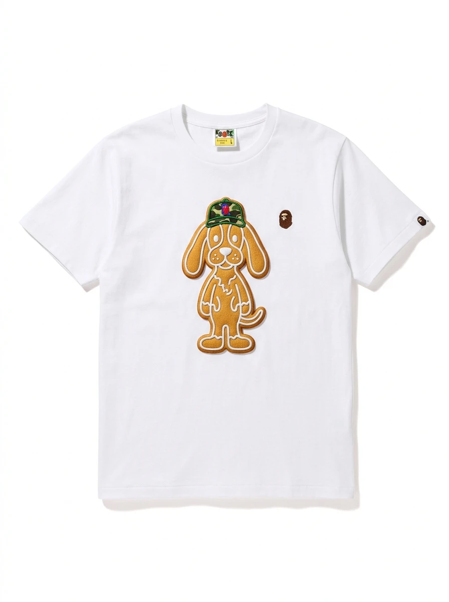 BAPE Gingerbread Dog Camo Hat Puff Tee 1 BAPE Gingerbread Dog Camo Hat Puff Tee
