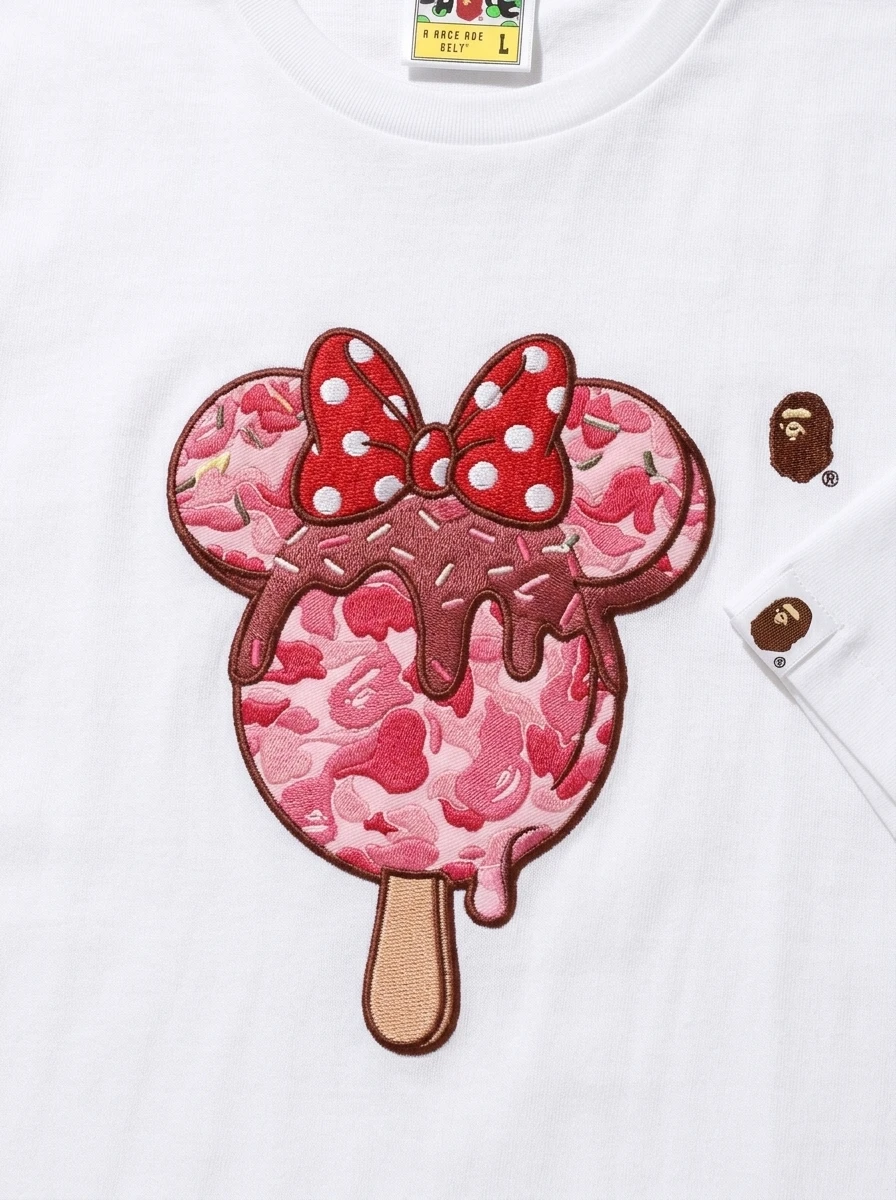 BAPE Strawberry Bow Mouse Camo Puff Tee 3 BAPE Strawberry Bow Mouse Camo Puff Tee - Image 3