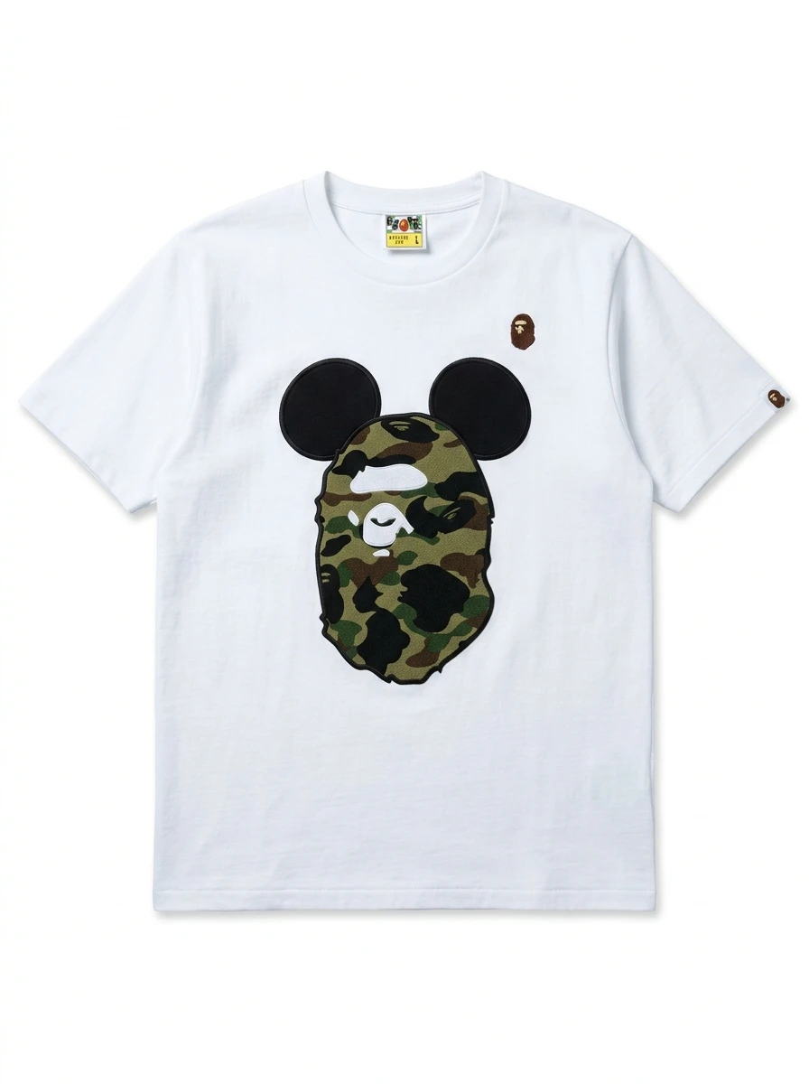 BAPE Mouse-Eared Camo Puff Ape Head Tee 1 BAPE Mouse-Eared Camo Puff Ape Head Tee
