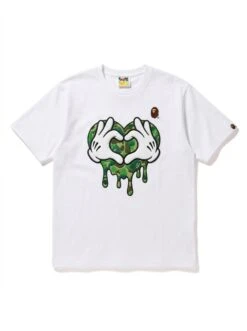 BAPE Dripping Glove Heart Puff Embroidered Tee