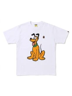 BAPE Orange Puff Dog Outline Chest Tee