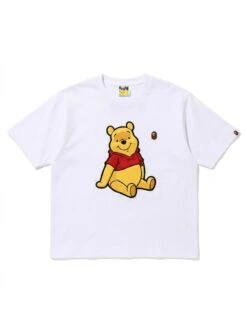 BAPE Puff Bear Red Shirt Embroidered Tee