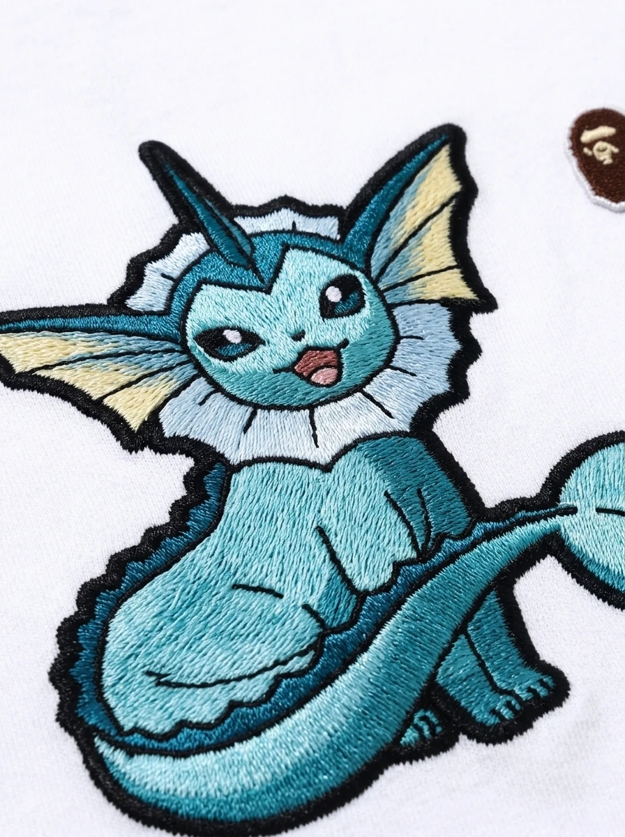 BAPE Vaporeon Black-Outline Puff Chest Tee 3 BAPE Vaporeon Black-Outline Puff Chest Tee - Image 3