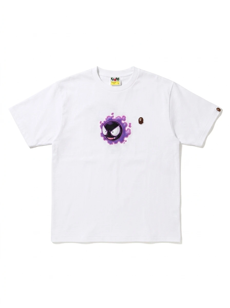 BAPE Gastly Neon Puff Embroidered Chest Tee 1 BAPE Gastly Neon Puff Embroidered Chest Tee