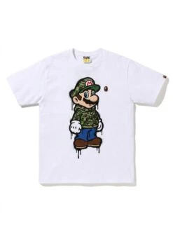 BAPE Mario Graffiti Puff Hoodie Tee