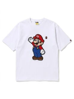 BAPE Mario Puff-Outline Chenille Chest Tee